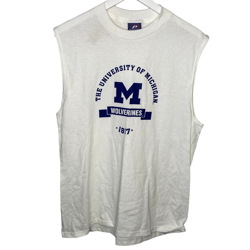 Vintage Pro Player University of Michigan Wolverine Sleeveless T Shirt - Men's L